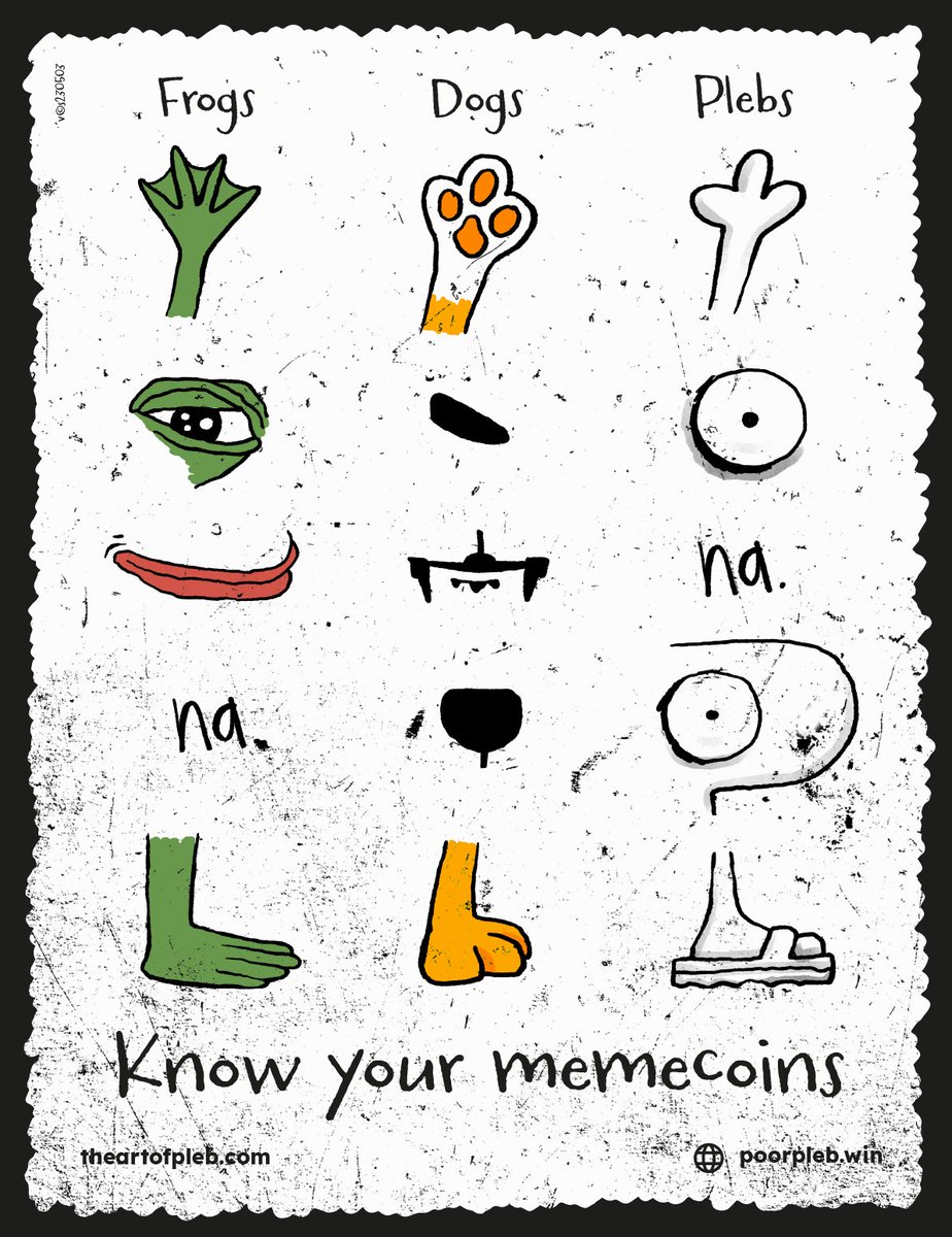 theartofpleb's tweet photo. 🐸 Pepe is transphibian
🦮 Shiba is K9
⚪ PoorPleb is speechless
🎉 $PP celebrates
🍥 The memeing of life
🧻 in all its diversity

#PP #PoorPleb $PP #memes #pepecoin #ShibaArmy #memecoins https://t.co/AxHvnVzGmZ