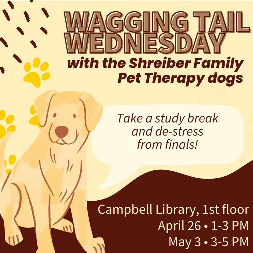 RowanFlying1st's tweet photo. Today's the day! It's Waggin Tail Wednesday from 3-5pm at the @rowanlibraries campbell library with @rowanpettherapy dog! Come join us! https://t.co/jvoMeDyO0g