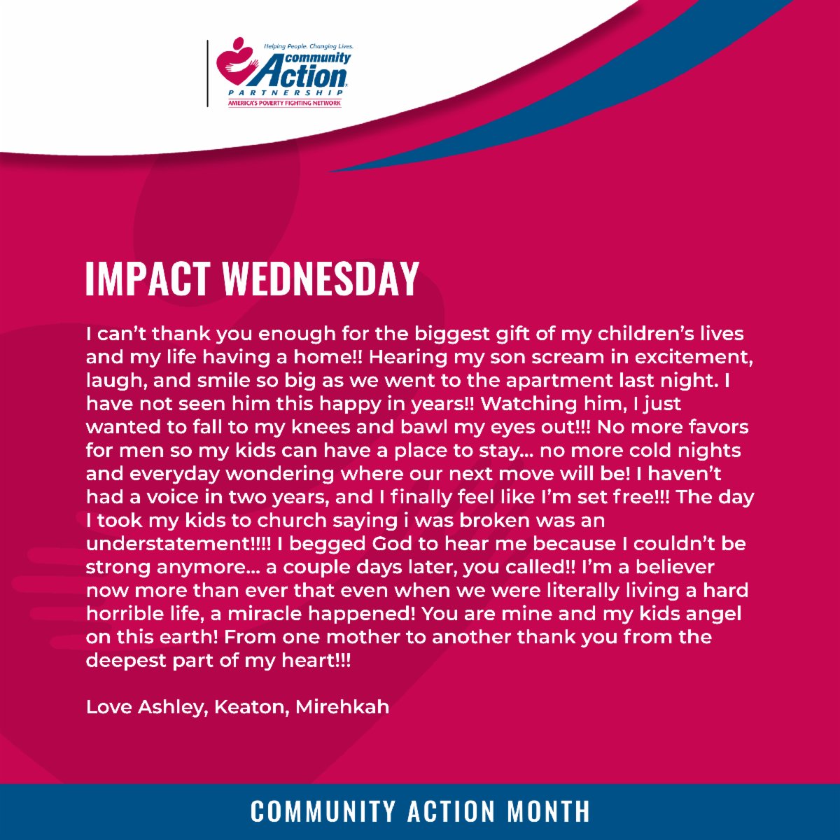 JFCAC_MO's tweet photo. During Community Action month, we want to share one of many success stories. We are so happy that we could help Ashley and her children. #communityactionmonth #impactwednesday #jfcac #liftothersup #communityfirst https://t.co/jqI9iOugjO