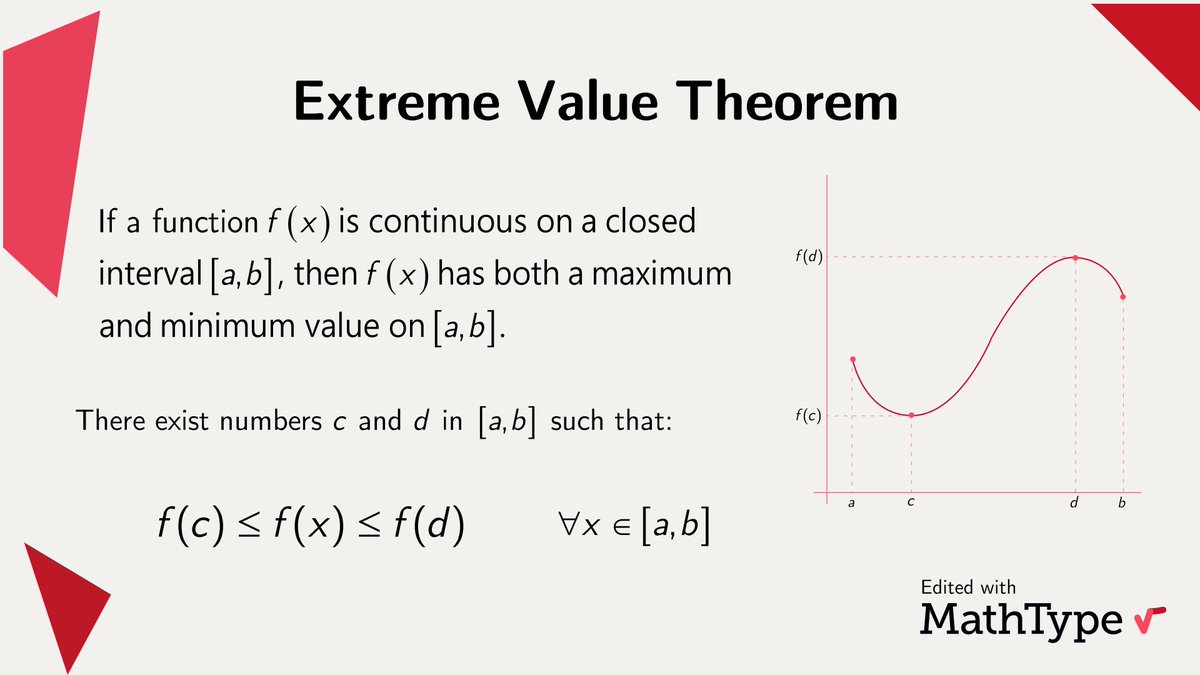 MathType on Twitter "The Extreme Value Theorem is a fundamental result