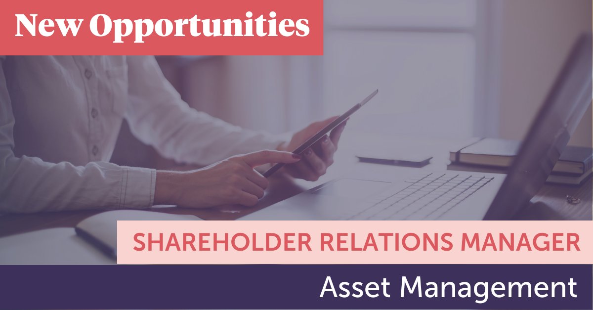 TheReturnHub's tweet photo. NEW OPPORTUNITY: Shareholder Relations Manager, #AssetManagement, #London, Full Time, #HybridWorking.

Will be responsible for a large number of the day-to-day Shareholder Relations activities relating to the firm.

Learn more &amp; apply at: https://t.co/iA2RH7Oxu5

#WomenInBanking https://t.co/FrGrhiCaDl