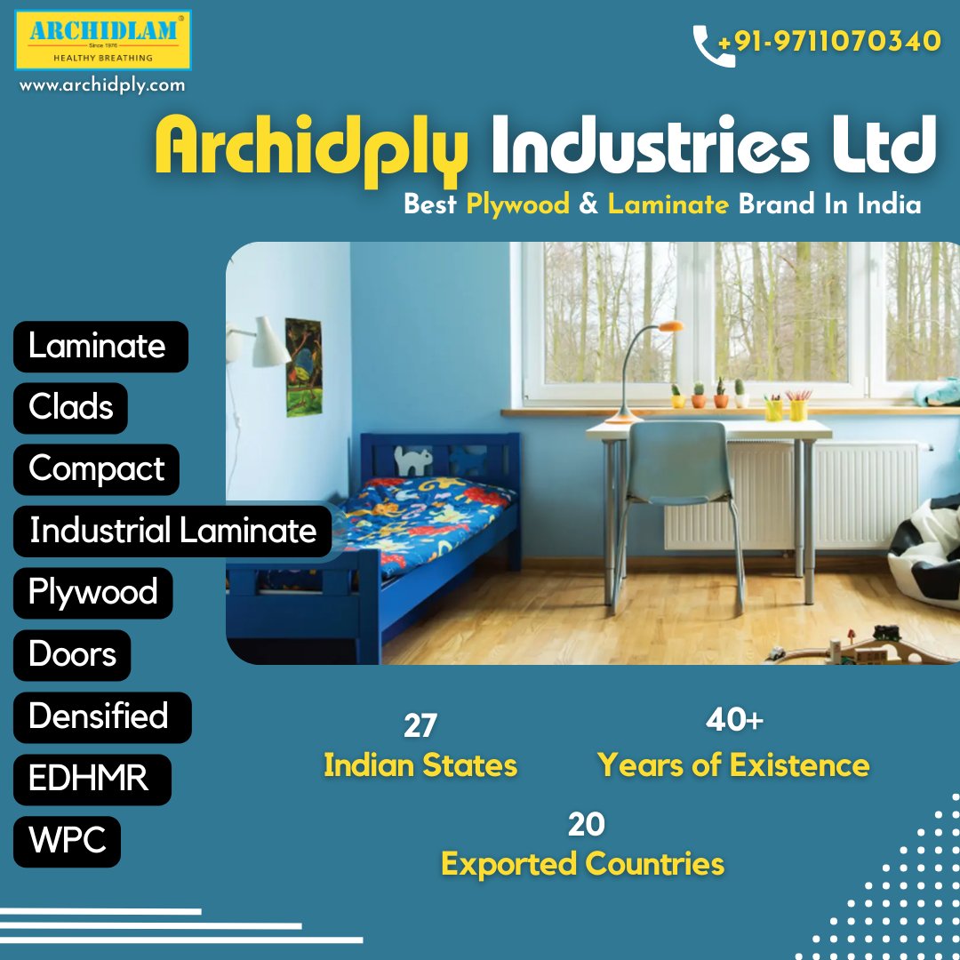 archidplyIND's tweet photo. β
Archidply Industries Ltd
π« Best Plywood & Laminate Brand in India
π https://t.co/6Scf7urupx
βοΈ:- +91-9711070340
#laminate #laminateflooring #laminateeverything #laminatelashes #laminatedtimber #laminate_flooring #laminatewoodflooring #interiordesign #homedecor #interior https://t.co/pU24zBDaN4