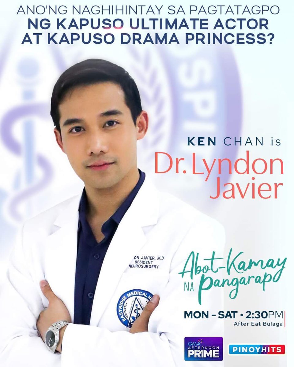 sweetasKENdys's tweet photo. Hello guys! Abangan natin si @akosiKenChan sa afternoon prime series na Abot Kamay na Pangarap! Let’s support his upcoming cameo role in this series😍 kakampi ba o kaaway ni Doc Analyn si Doc Lyndon? https://t.co/M8UkYOLjNh