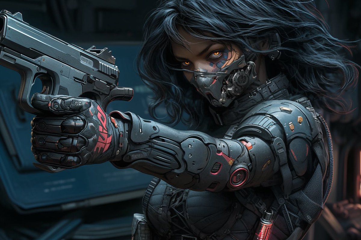 OrctonAI's tweet photo. Armed female cyberpunk soldiers. #midjourneyv5 #midjourney5 #digitalart #AIart #AIArtCommuity #midjourneyart #AIartists #cyberpunk https://t.co/nu54Y7tRdO