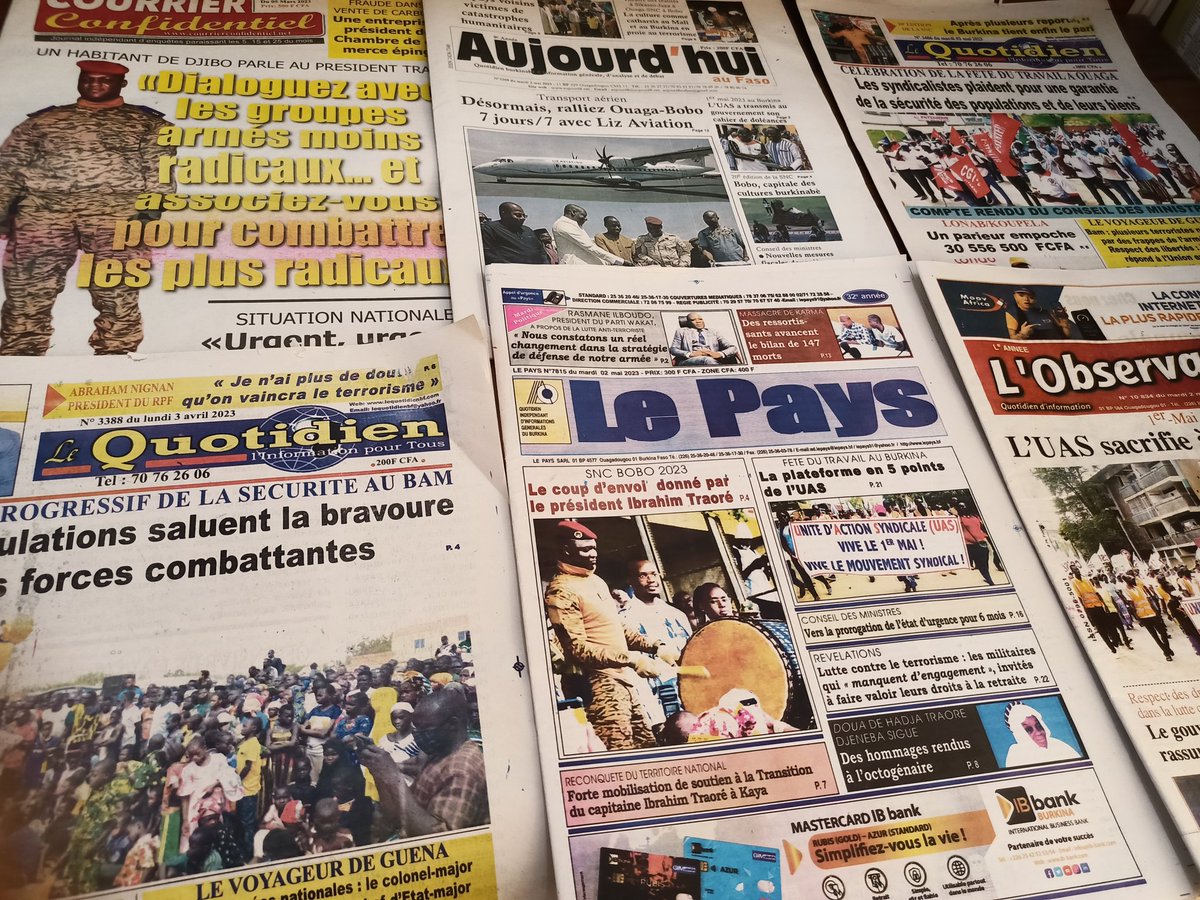 #BurkinaFaso/#Journée mondiale de la liberté de la #presse: le Burkina Faso perd 17 places et se retrouve 58e mondial. En terme d'indice de la liberté de presse le pays est en chute libre depuis 2020 et est noté 2,21 sur  4 en 2022 contre 2,25/4 en 2021.