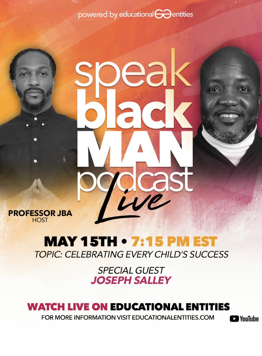 We’re taking about celebrating all students and the impact of standardized tests on how and who gets celebrated!  #SpeakBlackMan