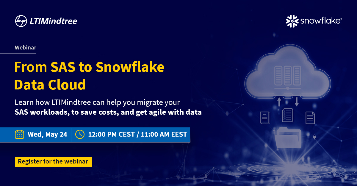 ltm_ofcl's tweet photo. Join us for an exciting webinar to learn how LTIMindtree can help you migrate your SAS workloads, to save costs, enhance flexibility and get agile with Snowflake Data Cloud! Register to let our experts guide you: https://t.co/e4ikBFKvy2

#snowflake #datacloud #sasmigration https://t.co/bbk3PXkLr8