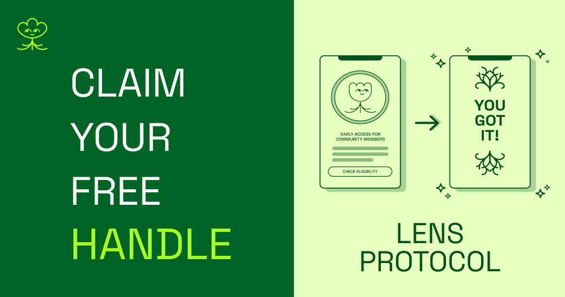 patnoticias's tweet photo. Free handle Airdrop is now open for the community💚

🌿You can claim only 1 handle with one wallet!
Claim your handle : https://t.co/mISUAvxyPa
     
Powered by Lens Ecosystem 🌐 https://t.co/xa9x453Pjx