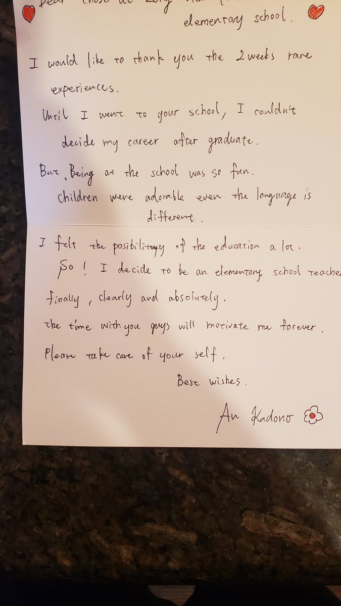 My family has hosted students from Brazil, Spain, Mexico, El Salvador and now Japan. These types of letters are so meaningful in these types of experiences. #lfeproud #lfeproud