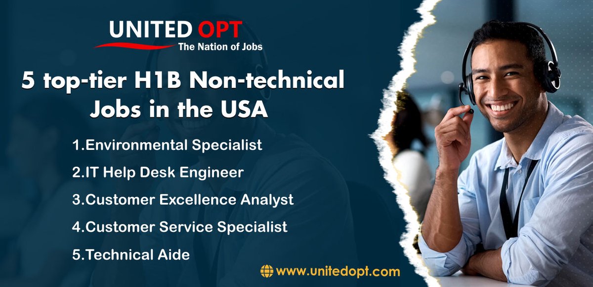 The US is well known for its IT professionals, but there are also many engineering and non-IT majors that are pretty highly demanded there. Apply for the job that fits you with United OPT.

#h1bvisa #h1bvisajobs #nonitjobs #nonitrecruitment #jobs #jobsearch #immigration