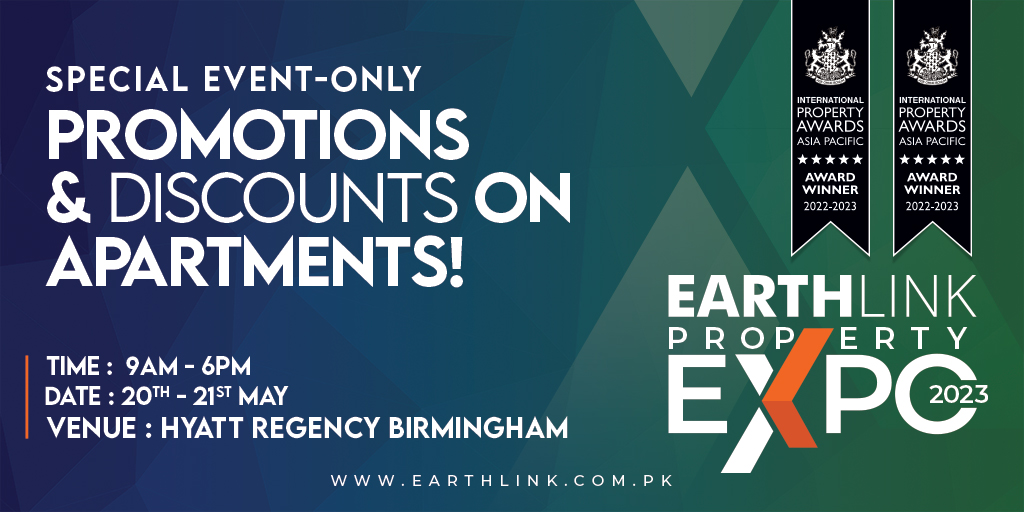 We are bringing our international award-winning projects to the UK! Meet us at our exclusive #EarthlinkPropertyExpo happening in the #UnitedKingdom on the 20th &amp; 21st of May 2023 and avail the opportunity to invest in commercial &amp; residential projects at special discounts.