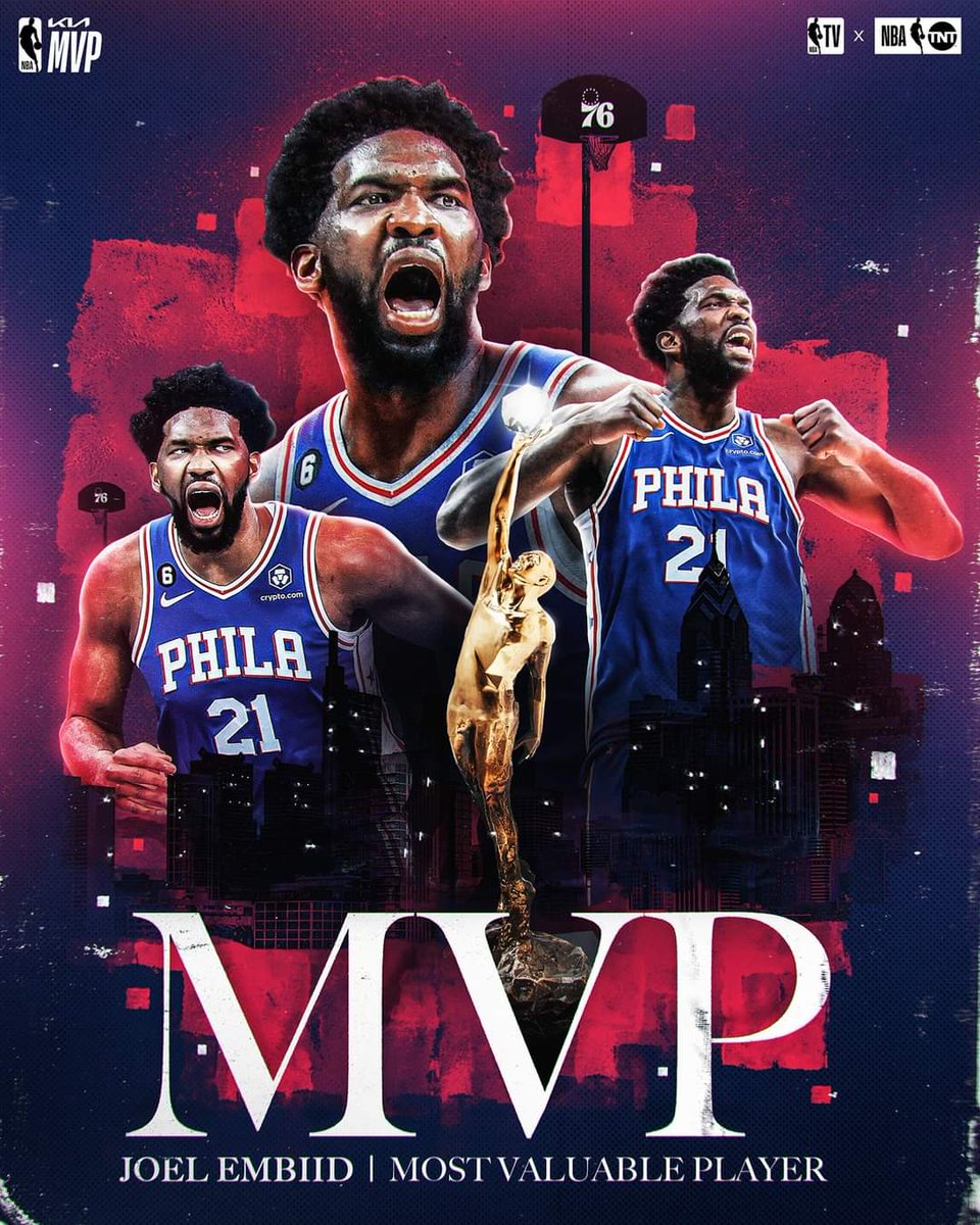 basketAN12's tweet photo. @JoelEmbiid est MVP 2023!
Après avoir terminé 2e en 2021 et 22,il devient le 5e MVP de l'histoire des 6ers et le 2e joueur d'origine Africaine à remporter ce prestigieux trophée après Hakeem.
C'est le résultat d'un travail acharné💪🏋‍♀️.
Réussira-t-il à combiner MVP et bague?? https://t.co/zUolfMPyxU