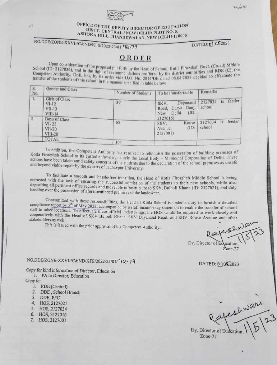 rishika357's tweet photo. @Aap_Praveen Kotla Firoz Shah school, is  (ID 2127034)  declared dangerous without getting any inspection from PWD. This school is being closed. The school can be repaired, so plz save this school https://t.co/ZuDAETG4RL