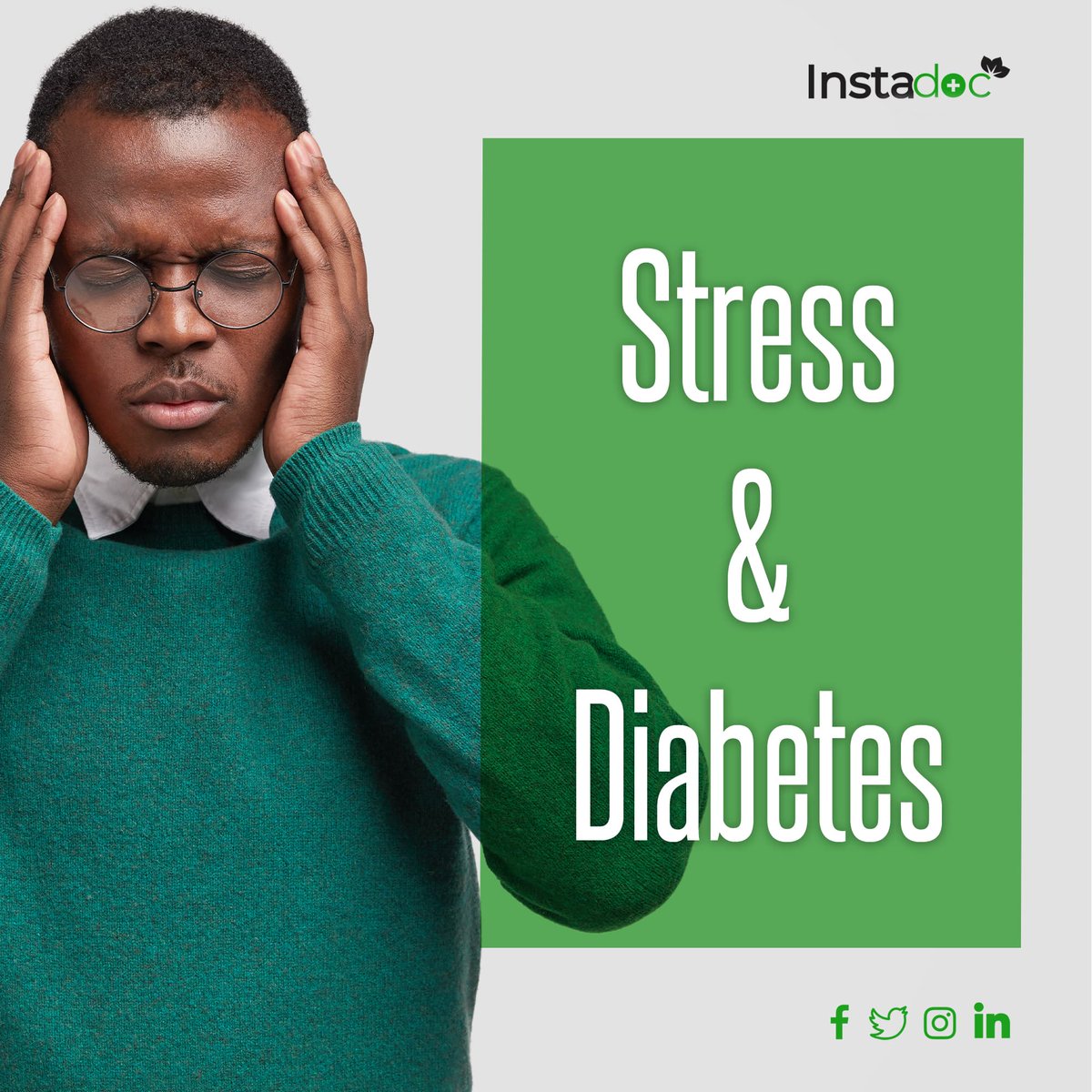 Instadoc_247's tweet photo. STRESS AND DIABETES
 
Stress doesn't cause diabetes but it can affect your blood sugar levels and how you look after your condition.
 
Continue reading.. https://t.co/65sUjqMIXy https://t.co/JeJEQQyZHY