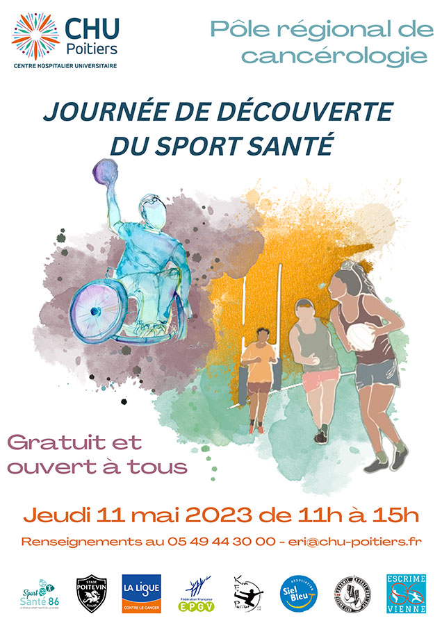 📅#Agenda | Le PRC organise une journée de sensibilisation aux bienfaits du #SportSanté. 
📌Le 11/05, de 11h à 15h, dans le Hall du PRC.
Différentes associations #sportives du réseau <a href="/Sportsante86/">Sport Santé 86</a> seront présentes.
➡️ En savoir plus : chu-poitiers.fr/event/journee-…