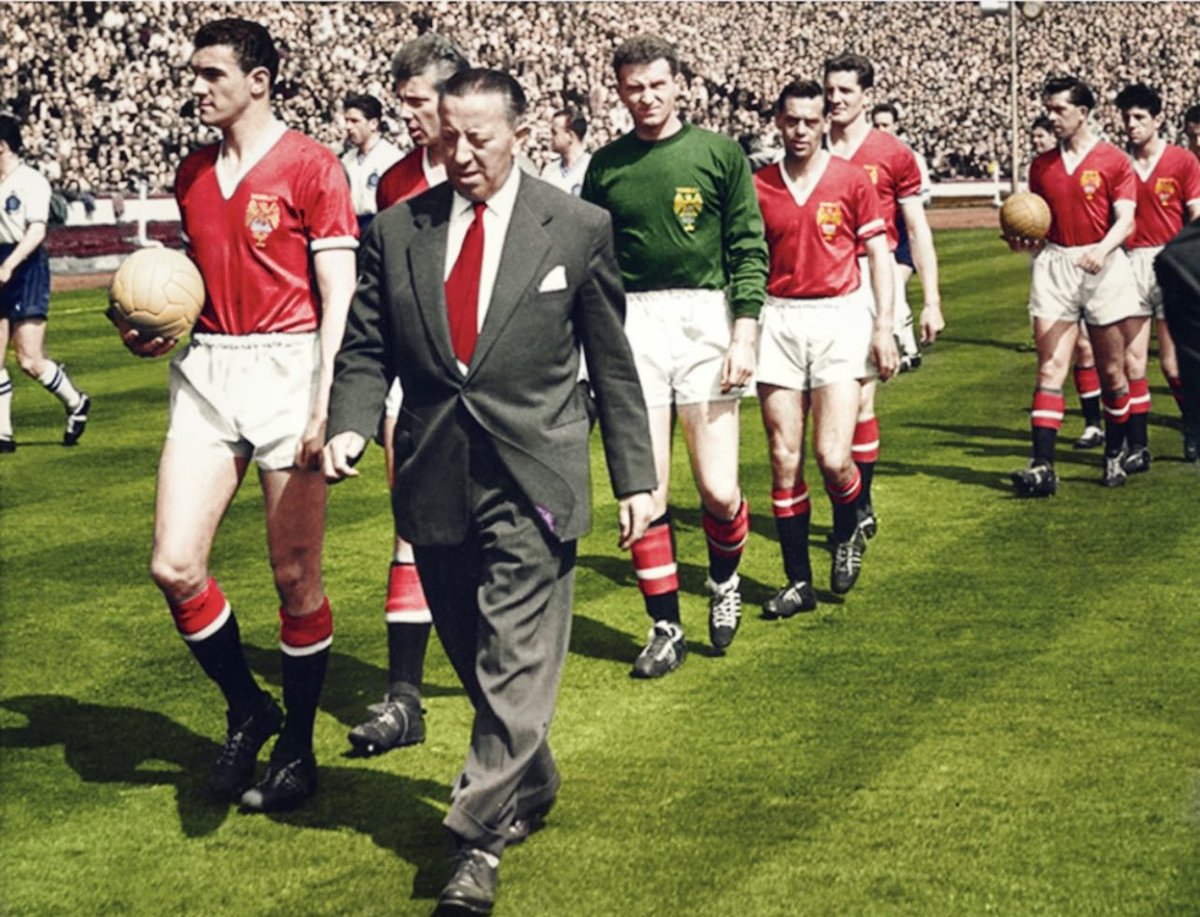 On 3rd May 1958, Jimmy Murphy proudly led out a rag tag United side for the FA cup final against Bolton. 3 months earlier after that awful day in Munich, the directors wanted to shut the club down. He wouldn’t have it, he insisted the club went on. Today we honour Jimmy. #MUFC