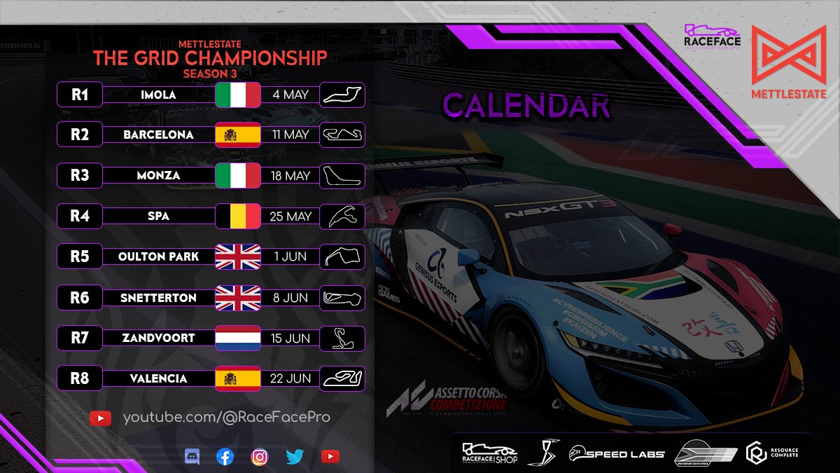 The Calendar is set for <a href="/Mettlestate/">Mettlestate</a>'s The Grid Championship Season 3!

There is still time to register at: mettlestate.com/the-grid-champ…