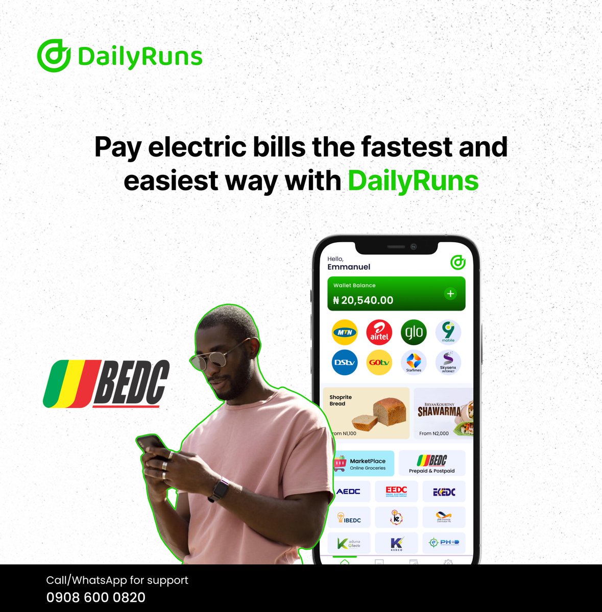 skysenxhub's tweet image. Pay Electric #Bills #bedc faster &amp;amp; easier with your #DailyRuns App