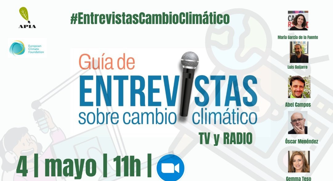 ‼️Es mañana 4-5-2023 'Guía de entrevistas sobre cambio climático'‼️ En esta cita para radio 📻 y tv 📺 contaremos con @mariagfuente @LuisGuijarro72 @arraclau @omenendez y @GemmaTeso 
#EntrevistasCambioClimatico @LlobregatRosa ‼️No te lo pierdas‼️
✍👇
us06web.zoom.us/webinar/regist…