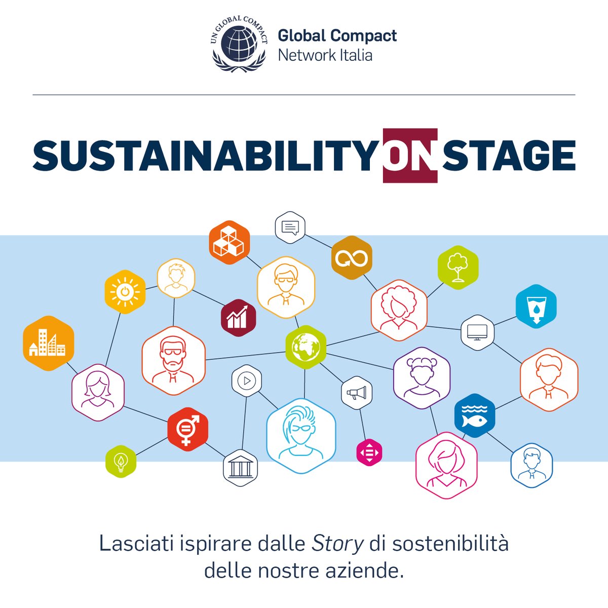FondazioneGCNI's tweet photo. 📢 Presto online #SustainabilityonStage, lo spazio editoriale web di UNGCN Italia!
Il portale racconta le #SustainabilityStories delle nostre imprese aderenti per ispirare il settore privato a contribuire ai #DieciPrincipi e agli #SDGs.
ℹ️  Info: https://t.co/ArQ3KWH5kC https://t.co/5gLiscJ5dQ