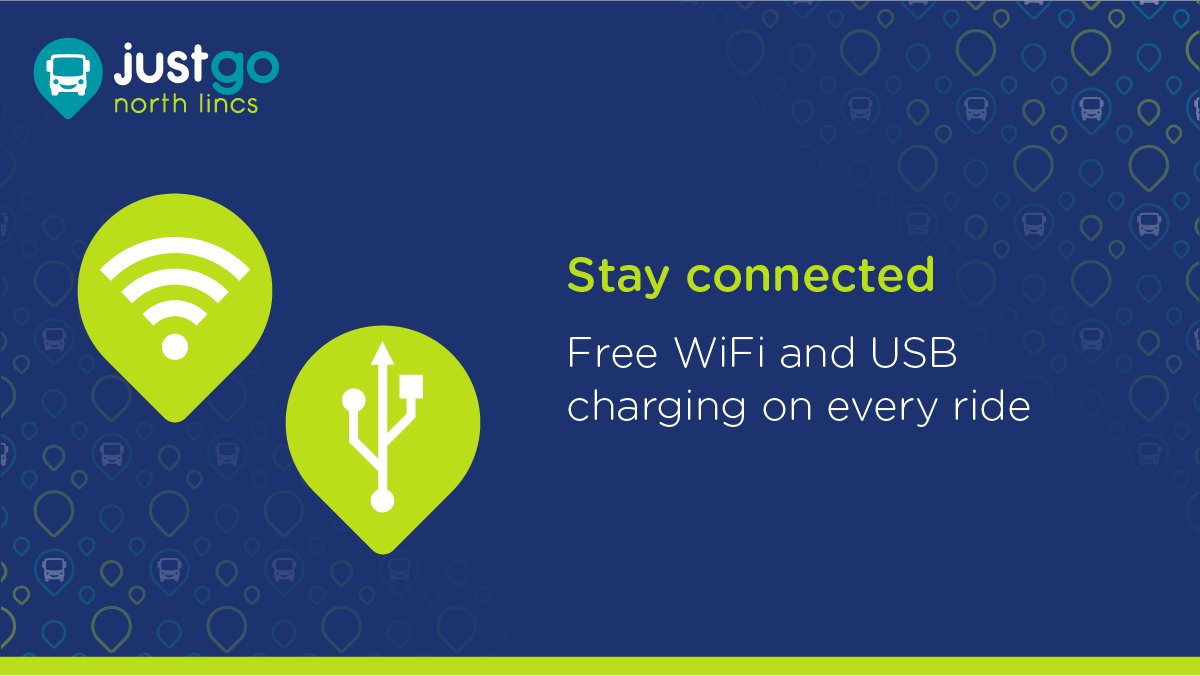 justgobus's tweet photo. 📶 STAY CONNECTED 📶
Hop on board one of our JustGo buses to stay connected whilst you travel across North Lincolnshire with free WiFi &amp; USB charging on every ride!
Learn more 👇
▶️ https://t.co/Nlkdq5A16i https://t.co/OtiNj0dpff