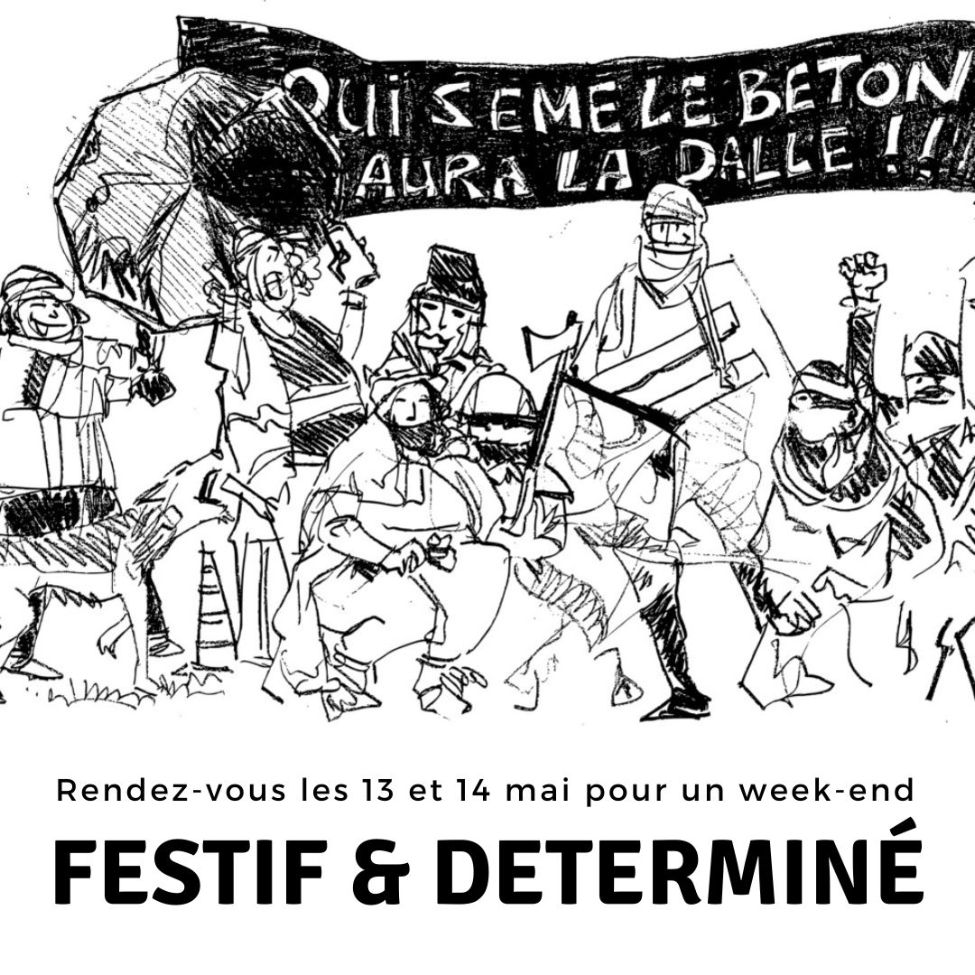 📣 Entre deux manifs (retraite lundi, Rouen ce weekend) #Zaclay se prépare à accueillir notre grand rassemblement festif et déter les 13 et 14 mai 🙌

Le programme dispo dans quelques jours 🥁

Vous aussi, vous venez ?
