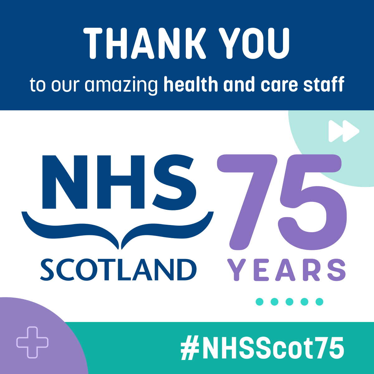 The social care system is also 75 years old this year. NHS Scotland wants to say a huge thank you to all those working across the care sector. #nhsscot75