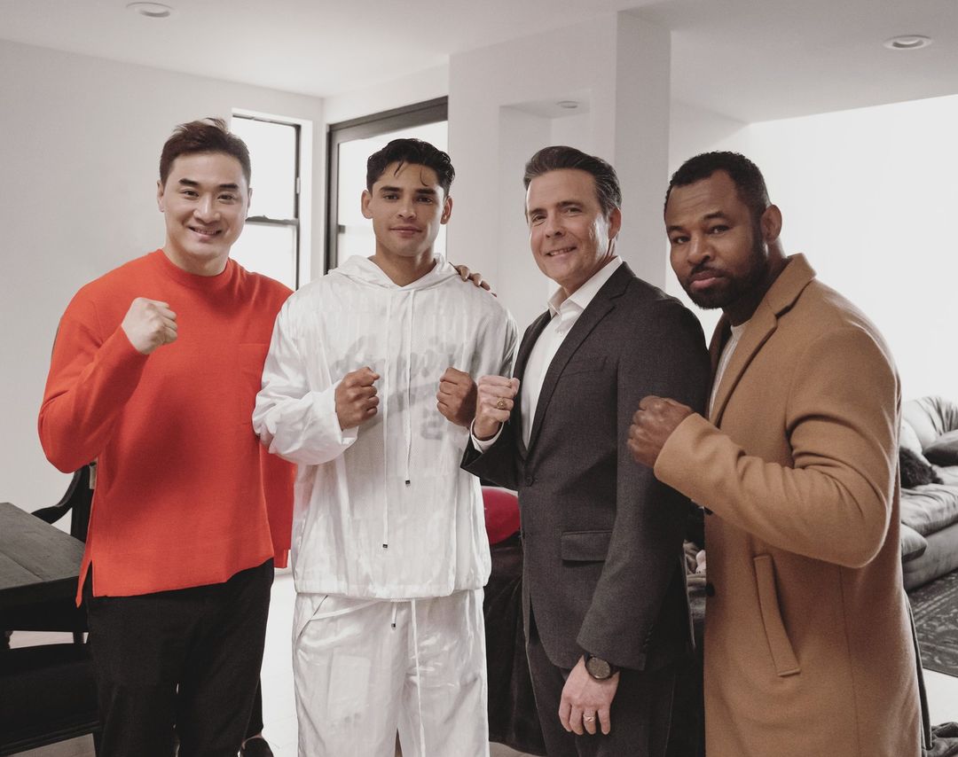 With Ryan Garcia, David, and Shane Mosley