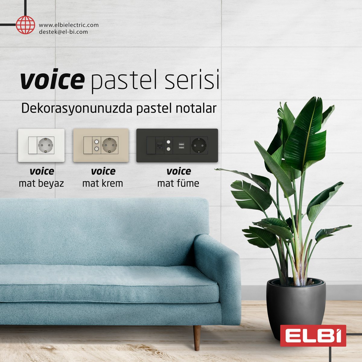 Dekorasyonunuzun ritmine yeni notalar eklemek üzere tasarlanan Voice anahtar-priz serisi şimdi pastel renkleri ile çok daha renkli!

#elbi  #elektrik #anahtar #priz #voice #moda #tasarım #dekorasyon #dekorasyonfikirleri  #üretim #yerliüretim #yerliüretici #evdekorasyon #içmimar