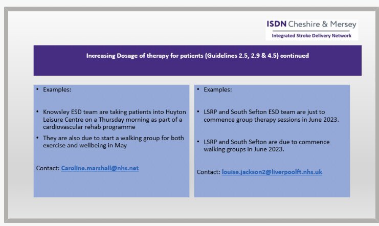 Next slide please. 

Despite workforce pressures our dedicated rehab colleagues are exploring ways to increase frequency of rehab <a href="/LUHFTAHPs/">LUHFT AHPs</a> <a href="/esdstroketeam/">@Lpool_SouthSefton_Stroke_Community_Team</a> <a href="/WHHStroke/">WHHStroke</a> @knowsleyesd @wirralstroke

Swipe to see 👇