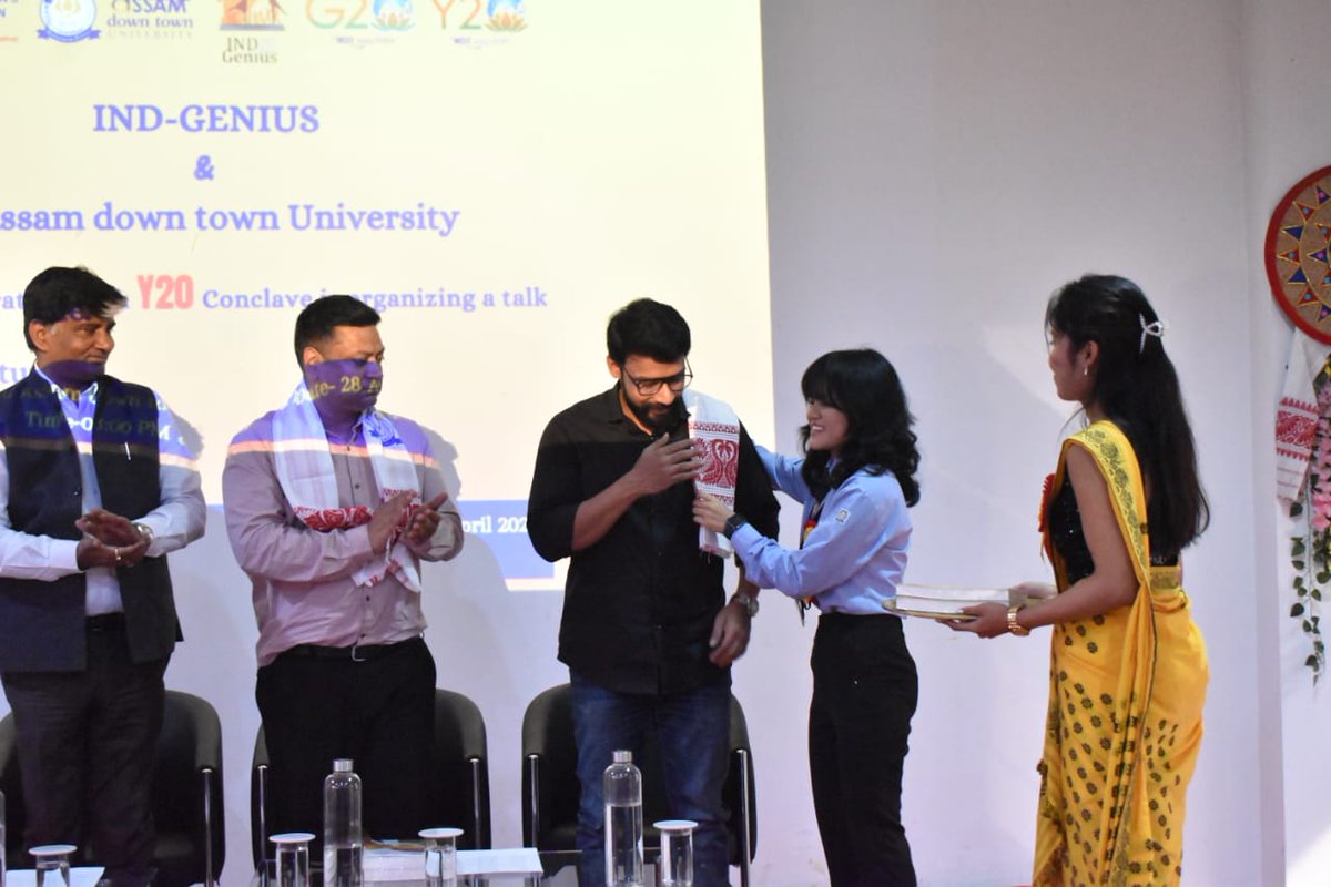 IndiaY20's tweet photo. A #Y20Talk event was organised at Assam Downtown University, Guwahati , Assam by our outreach partner  @INDGeniusOrg on the theme  "Future of Work".

#Y20India 

@g20org
@narendramodi https://t.co/0Bvhi574dC