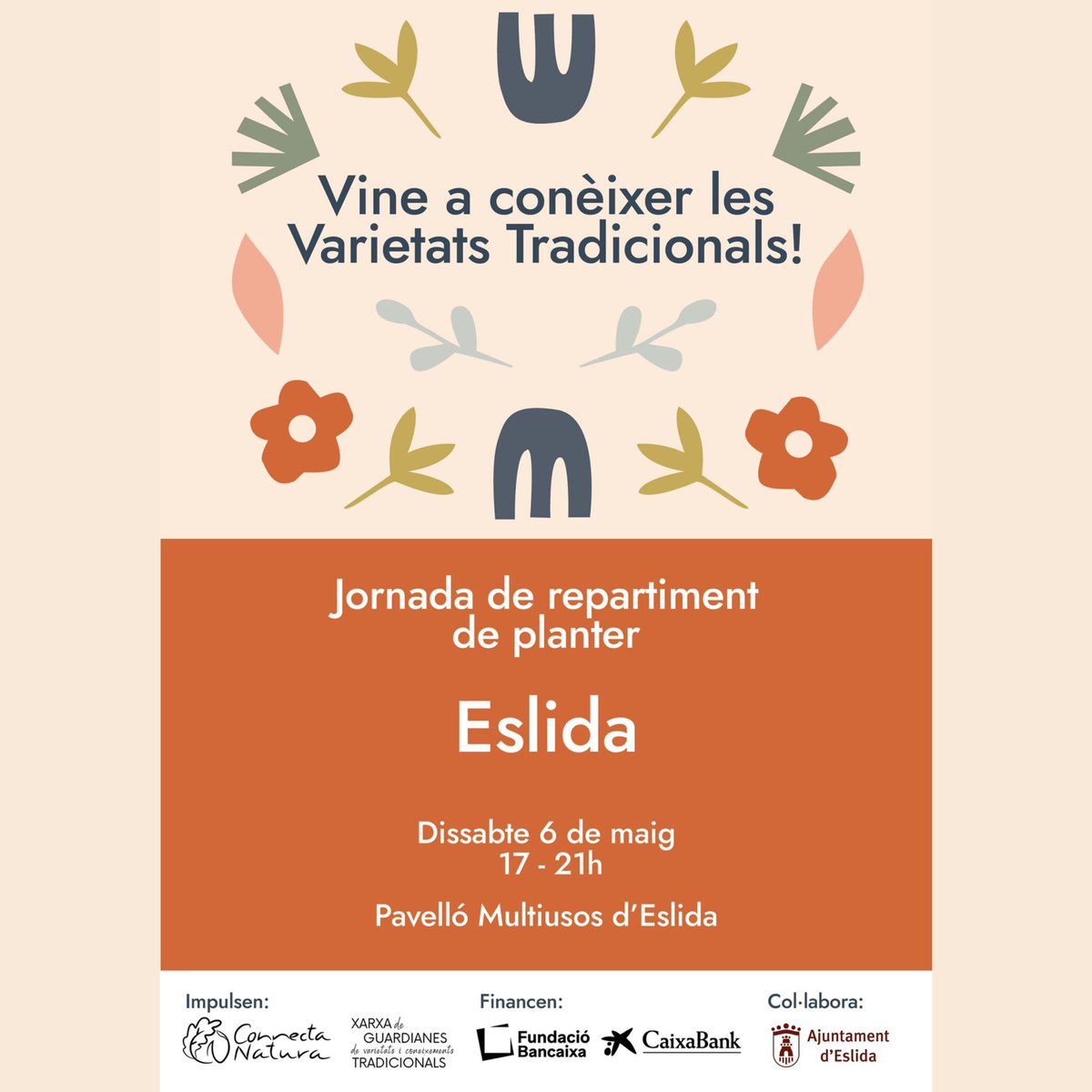 ajuntaeslida's tweet photo. Encara estàs a temps de plantar varietats tradicionals al teu hort aquesta primavera!🌸🍅

🌱Si estàs intetessat/a, l'associació Connecta Natura i la Xarxa de Guardianes de Varietats tradicionals et conviden a vindre a les jornades de repartiment de planter. https://t.co/ul4GXBoMk8