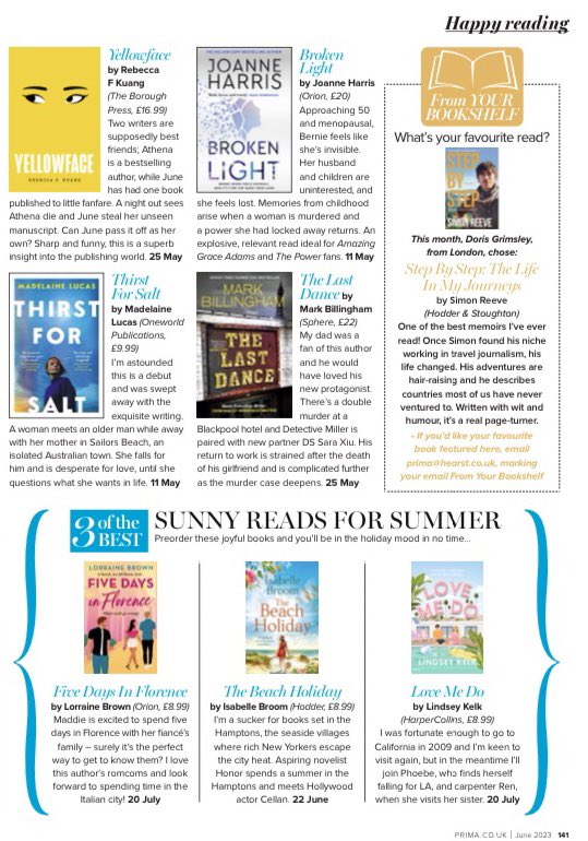 Matineegirl's tweet photo. Happy May reading people. My picks for @PrimaMag with @Chomsky1 @WhatKatieBWrote @jamiefewery @willrdean @kuangrf @Joannechocolat @madelaine_lucas @MarkBillingham and some summery reads from @LorraineBrown23 @Isabelle_Broom @LindseyKelk https://t.co/kzb1k029qM
