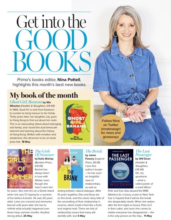 Matineegirl's tweet photo. Happy May reading people. My picks for @PrimaMag with @Chomsky1 @WhatKatieBWrote @jamiefewery @willrdean @kuangrf @Joannechocolat @madelaine_lucas @MarkBillingham and some summery reads from @LorraineBrown23 @Isabelle_Broom @LindseyKelk https://t.co/kzb1k029qM