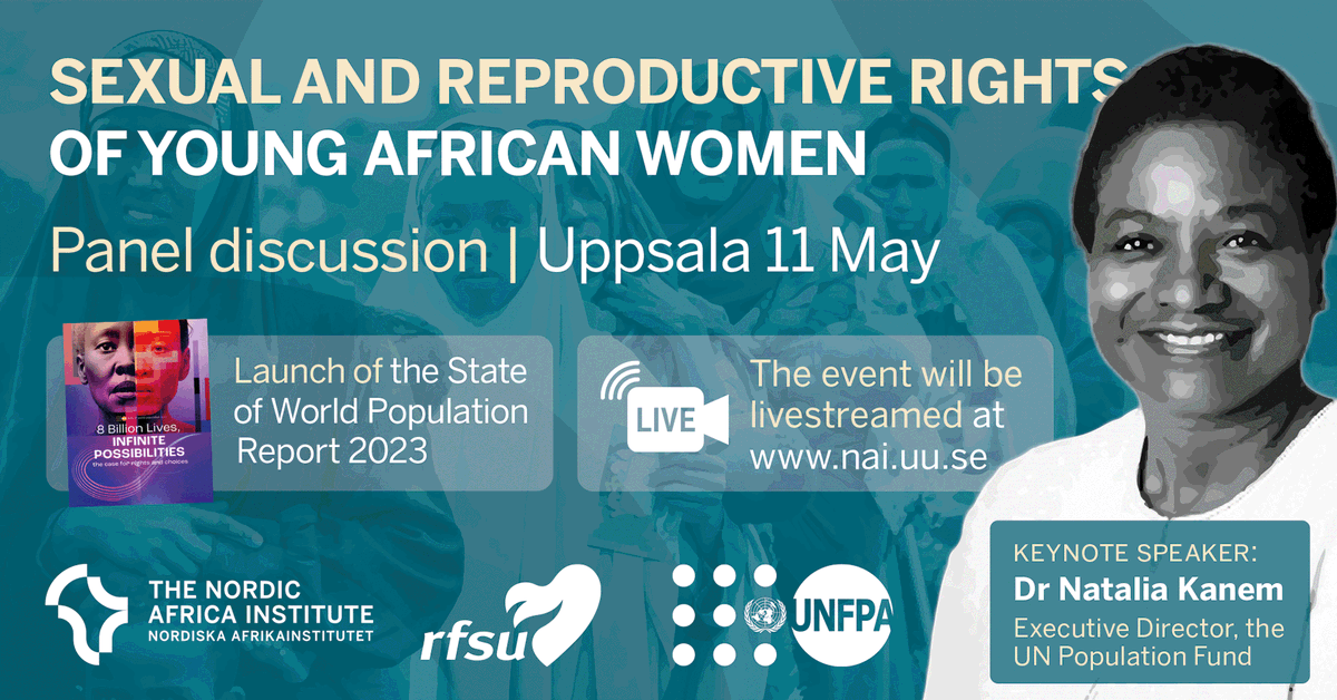 UNFPA_Nordic's tweet photo. Välkomna till paneldiskussion och lansering av "The State of World Population Report 2023" på @NordicAfrica tillammans med @SweMFA @RFSU @Sida och @UNFPA.

📅 11 maj
⌛️ 16:30-17:30 (CET)
💬 engelska

Registrering och information 👉 https://t.co/PZGTBsuxOX

#8BillionStrong https://t.co/CTo79HtTzC