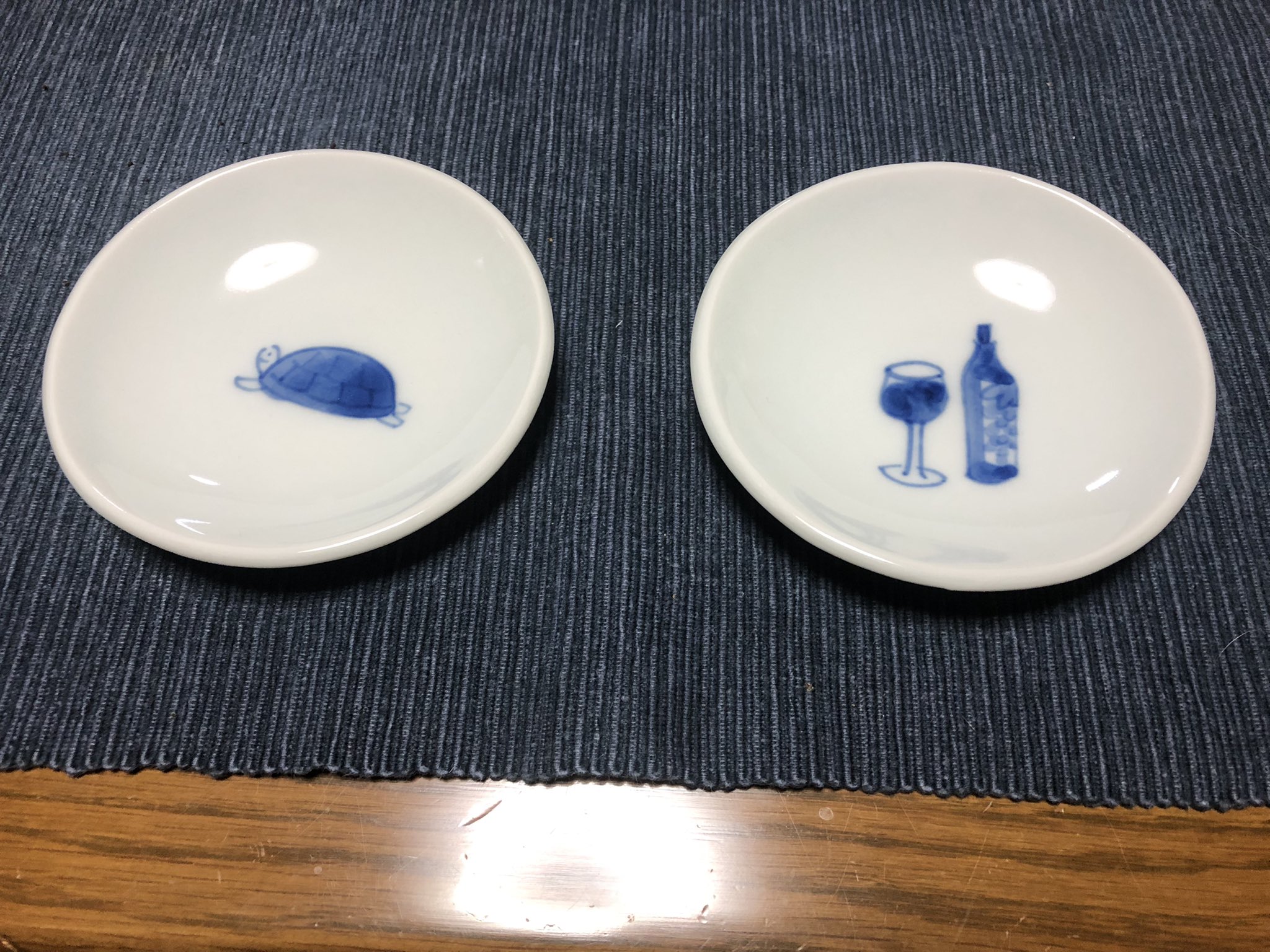 染付 なまず型 陶器皿 (京都 森陶房）