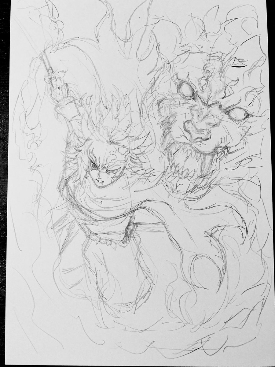 前に描いた2人が個人的に満足出来なかったので再度挑戦します! #イラスト練習