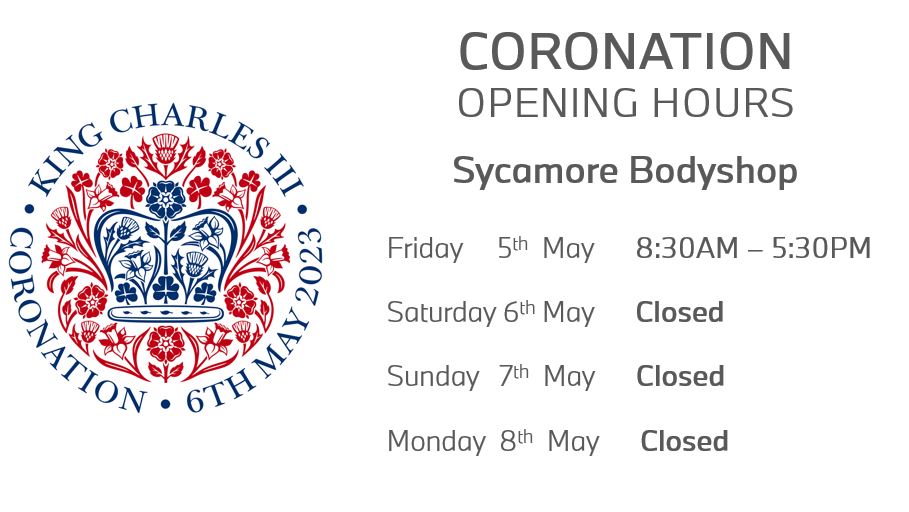 Good Morning from Team Sycamore, 

Please see our opening hours for this coming Bank Holiday weekend and The King's Coronation. 

Wishing you a great week!