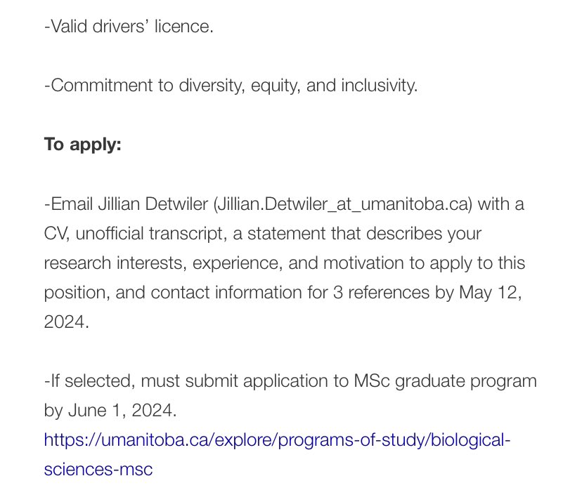 drhammed's tweet image. Fully-Funded MSc position in Canada. 

Suitable for students with background (&amp;amp;interest) in bioinformatics, statistics, science writing, parasitology, invertebrate zoology, and related fields.

The selected candidate will be enrolled at the University of Manitoba.

Start date-…