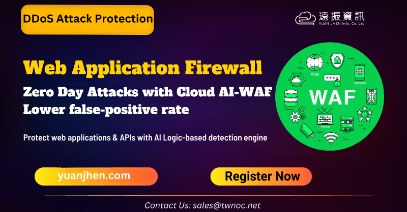 yuanjhen_info's tweet photo. Don't wait until it's too late! Protect your site and your customer's data with Cloud AI-WAF from DDoS attacks.

Cloud Ai-WAF detects traditional attack patterns, the modified and new attack methods to protect against cyber threats.

Contact us! Secure your website now!
