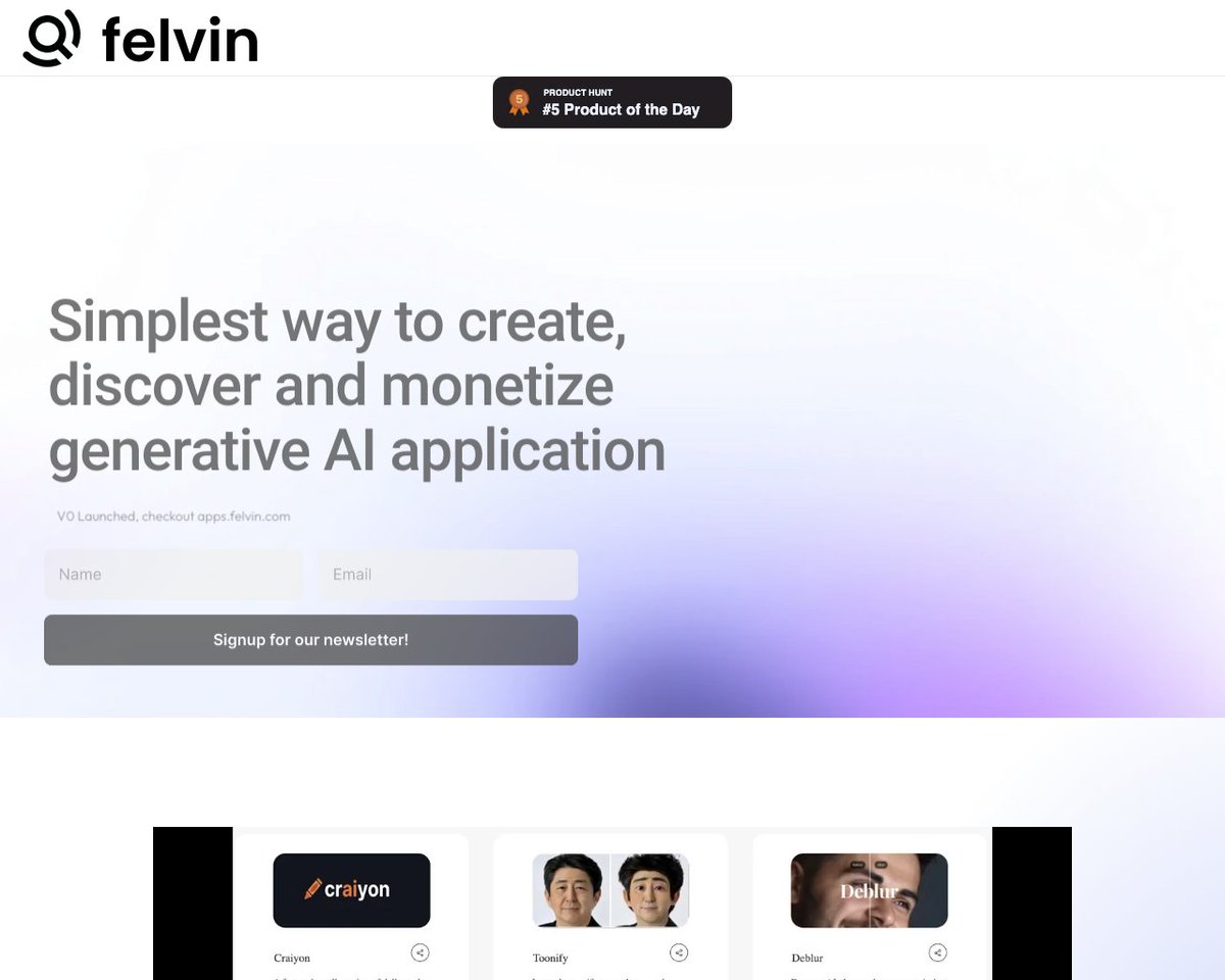 enbifa's tweet photo. 🔥💡Discover "Felvin"
The 📊 Low-code No-code AI Tool
Try it at https://t.co/gFl8hfaIdf
Follow me for new #AI Tools.
Check it out among hundreds of other AI tools on my #AIToolbox repository:
https://t.co/wND6MpvKH7
#Felvin
#AI https://t.co/uB8hWQtd9J