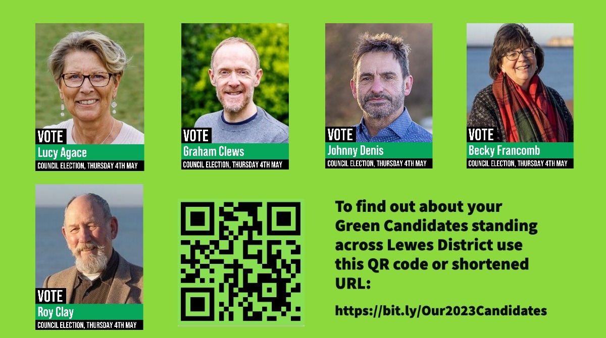 LewesGreenParty's tweet photo. Visit the candidates pages of our website for details of our Lewes District and Town candidates for May 4th: https://t.co/I3XPPTtAqd #GetGreensElected #VoteGreen #Lewes #ClimateCrisis #Sustainability #Seaford #Chailey #Ringmer #Kingston #Wivelsfield #Hamsey #Ditchling https://t.co/T6ZeC5bGqO