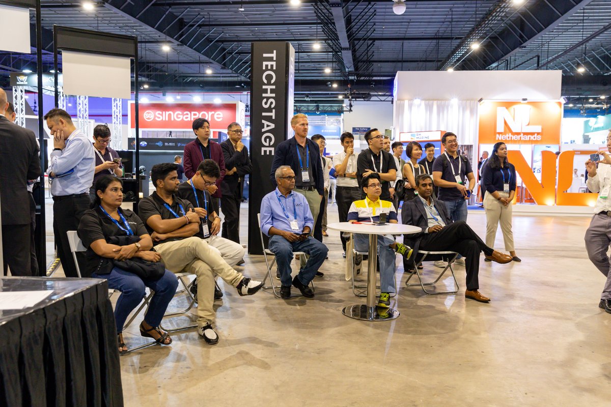 IMDEXAsia's tweet photo. Join us now at #techStage for the What’s Next pitching session! Catch aspiring start-ups showcase their revolutionary #innovations &amp; #solutions for the #maritime and #unmanned industry. https://t.co/lmNOyfKsKY