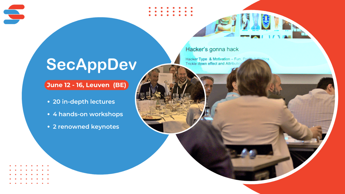 SecAppDev's tweet photo. 🎉🚀 The latest batch of #SecAppDev 2023 lectures is HERE! Our program is looking 🔥 Get ready for an incredible journey of learning & growth in application security this June! Don't miss out! 🌐💻 #AppSec #InfoSec Check it out NOW: https://t.co/gh5IDaRDlj https://t.co/JuNqdptKoH