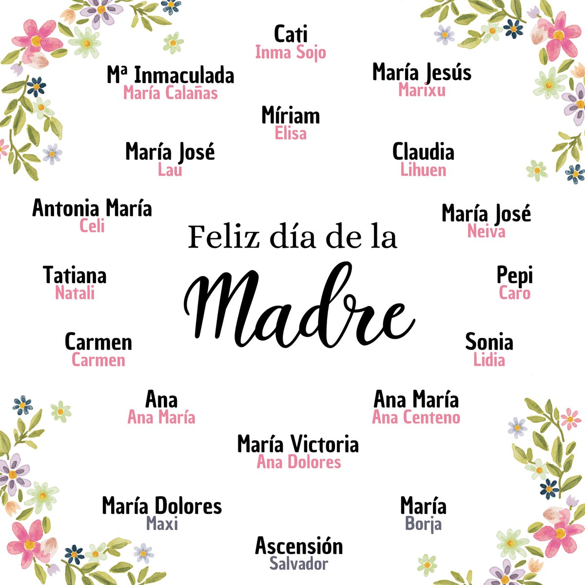👩‍👧 En una semana como ésta queremos rendir un homenaje especial a todas nuestras madres ♥️

✍️ Queridas Mamás: GRACIAS por darnos la vida, por enseñarnos a ser mejores personas, y por estar siempre ahí cuando más os necesitamos 💋🫂