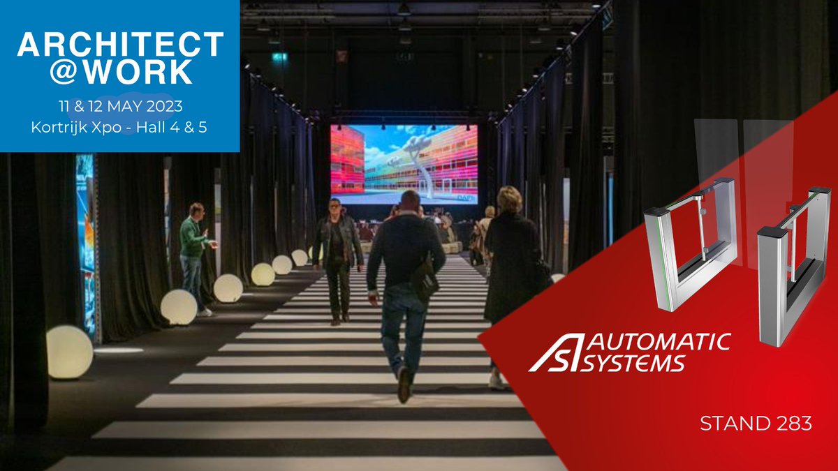 AutomaticSystem's tweet image. Get inspired! Next week, come and visit us at Architect@work Kortrijk to discover our new FirstLane speed gate! Our team will happy to welcome you on booth 283 on Thursday 11 and Friday 12 May at Kortrijk Xpo.
#exhibition  #architect #Kortrijk #accessecurity #architectatwork