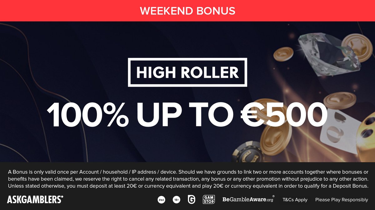 AskGamblers's tweet photo. This weekend is all about Highroller Casino where new players can find 200 Bonus Spins. Get them here: https://t.co/dUGrX4MbyE
#AskGamblers #GetTheTruth #AGcommunity #slotgames #bestslotgames #slots #bestslots #onlinegames #igaming #bonusoffer #casinobonus #onlinecasino https://t.co/WwiiR7ptld