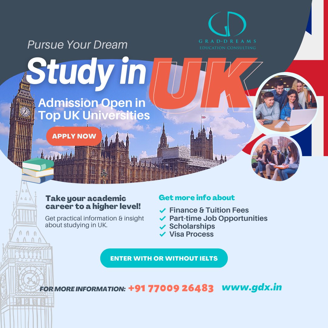 Grad_Dreams's tweet image. 🇬🇧🎓 Ready for an adventure? 🌍 Let us help you study in the UK! 🤝

#StudyAbroad #UKBound #InternationalStudents #EducationGoals 📚✈️🌎