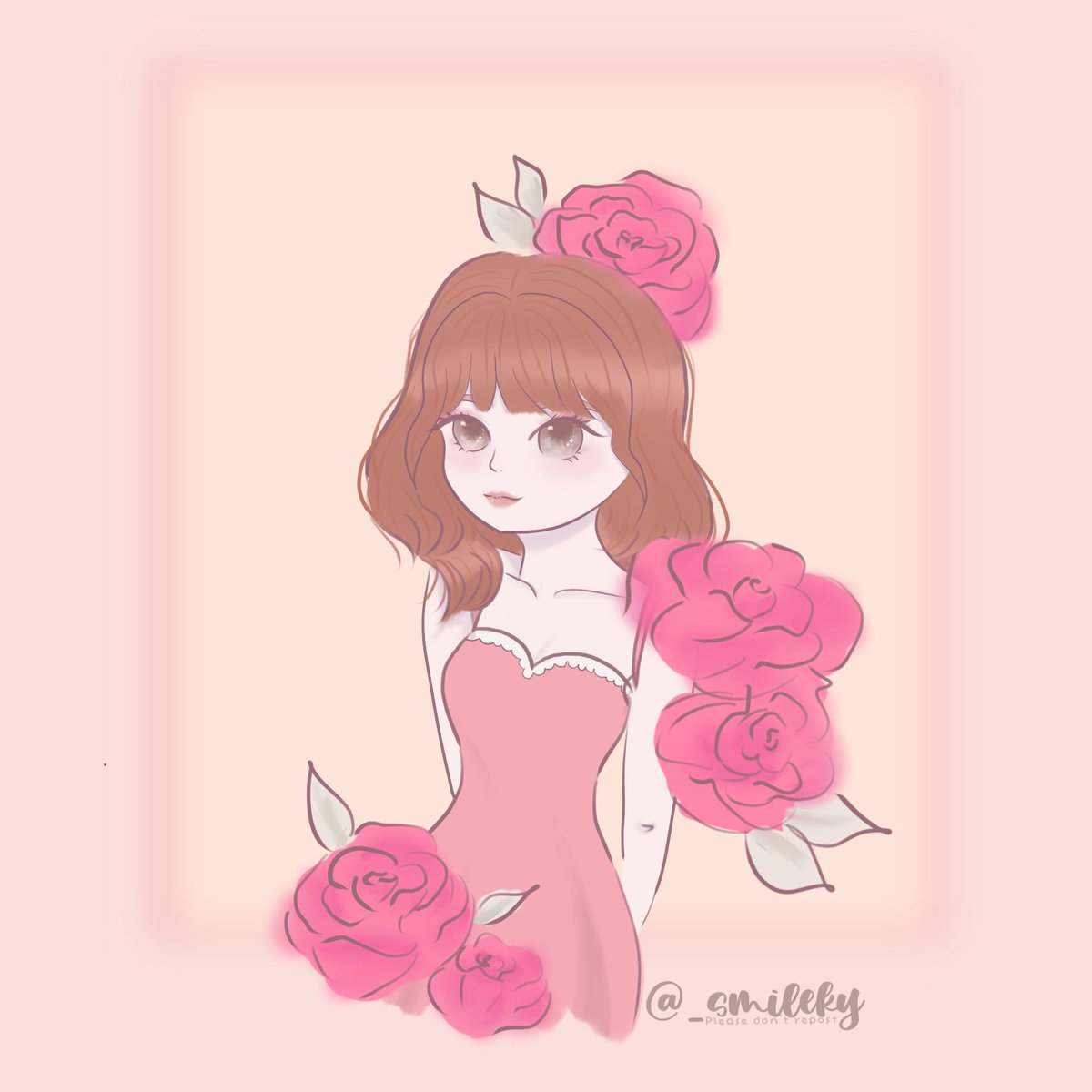 _smileky's tweet photo. Haven’t made a self portrait in a long time 🌹🌹🌹 https://t.co/kaU0KqSQBQ