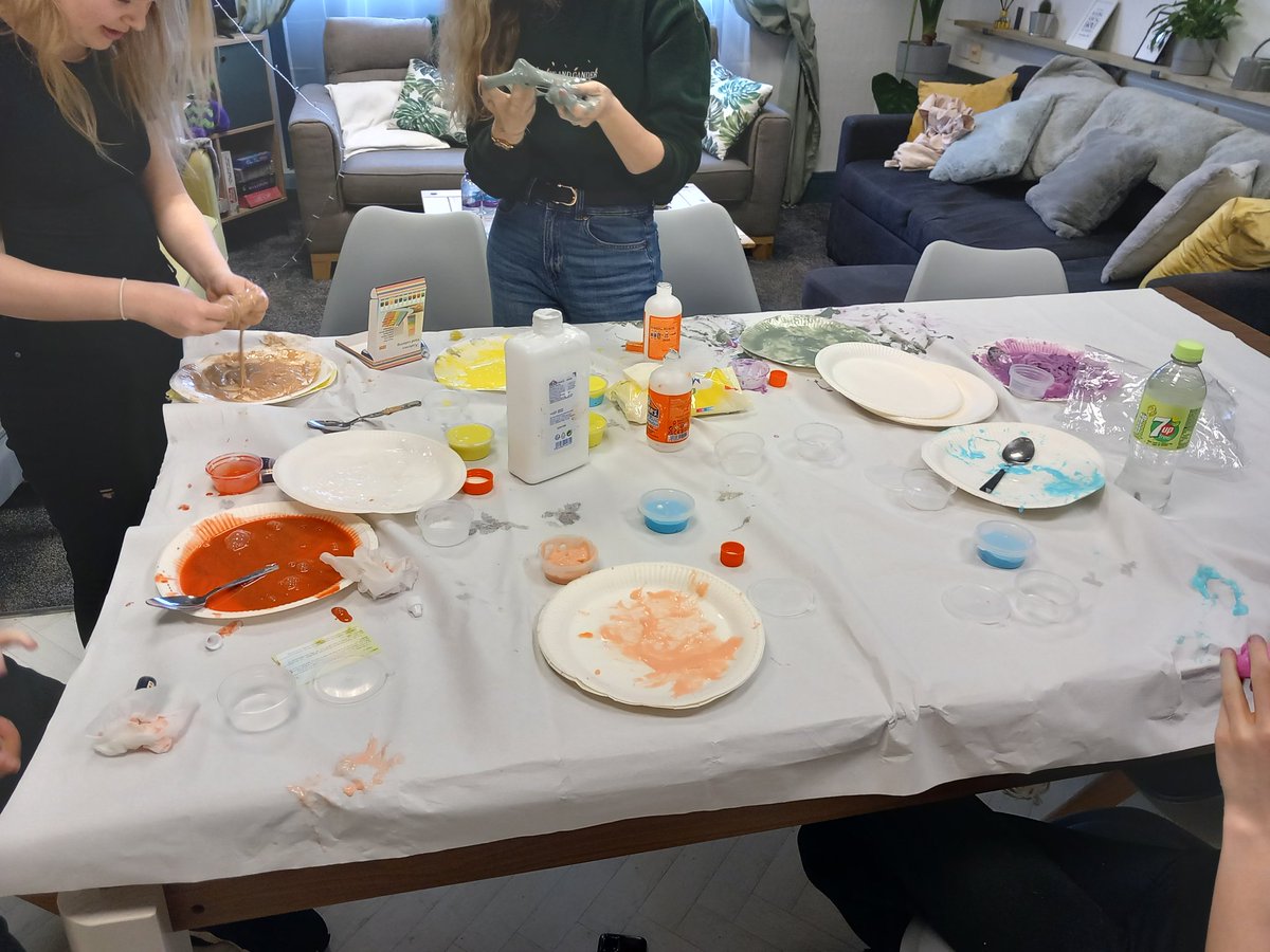 Kelseysfad's tweet photo. Clean up on Aisle 2!!! 🧹🧼
We had a great time making slime with the @SFADRoutesYP yesterday. Some turned out great, some started to grow and take on a life of its own. #slimemaking https://t.co/SqZfrhxEZk